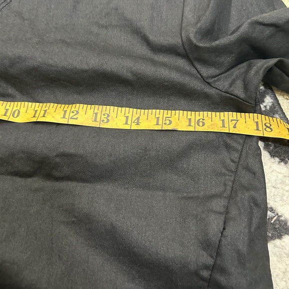 3x1 NYC USA Women's Size M Black Coated Denim Zip Cropped Shirt Top Long Sleeve - Picture 4 of 8